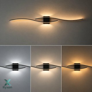 ZD196 Lampa ścienna 3 kolory światła 35w czarna ATL