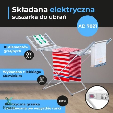 AD 7821 Składana elektryczna suszarka do ubrań ADLER