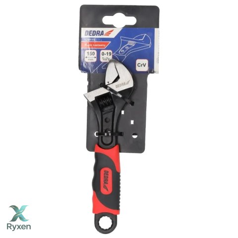 Klucz nastawny 150mm, 0-19mm, stal crv, uchwyt gumowany Dedra