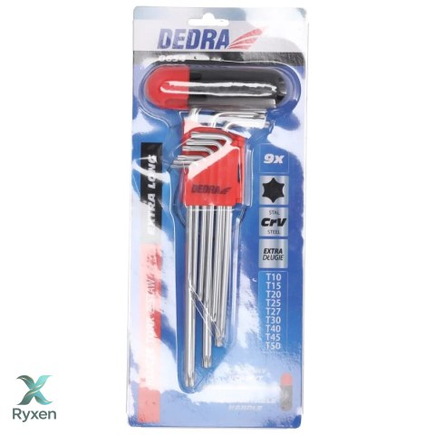 Klucze torx crv, 9szt. Dedra