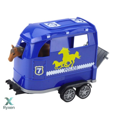 Samochód Terenowy Policyjny Z Przyczepą Do Przewozu Koni Światła Dźwięki LEAN TOYS
