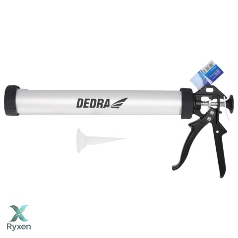 Wyciskacz do mas uszczelniających 600ml, aluminiowa obudowa Dedra