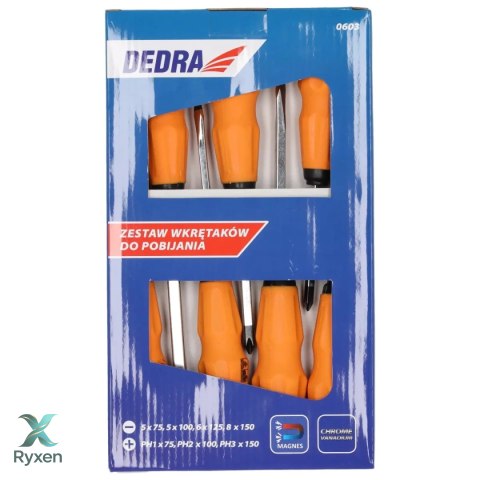 Zestaw wkrętaków crv do pobijania,7szt. Dedra