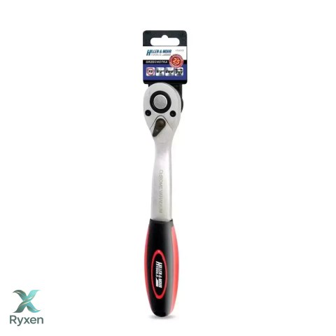 Grzechotka 1/2", 72t, crv 6140, odgięta dwu-mater.uchwyt Dedra