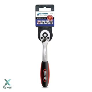 Grzechotka 1/4", 72t, crv 6140, odgięta dwu-mater.uchwyt Dedra