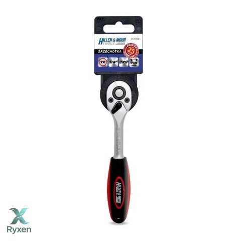 Grzechotka 1/4", 72t, crv 6140, prosta dwu-mater.uchwyt Dedra