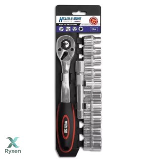 Klucze nasadowe 1/2" kpl.12szt crv Dedra