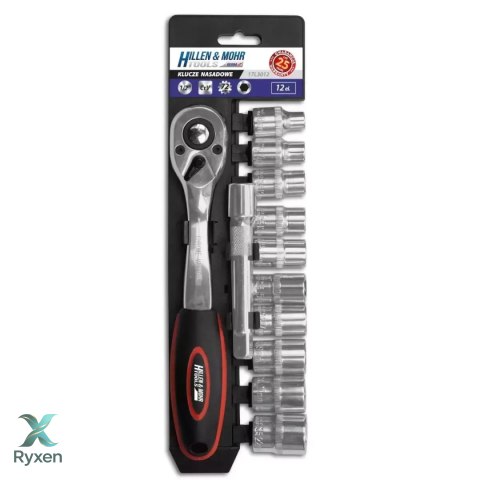 Klucze nasadowe 1/2" kpl.12szt crv Dedra