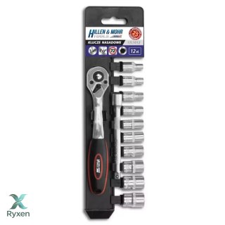 Klucze nasadowe 1/4" kpl.12szt crv Dedra
