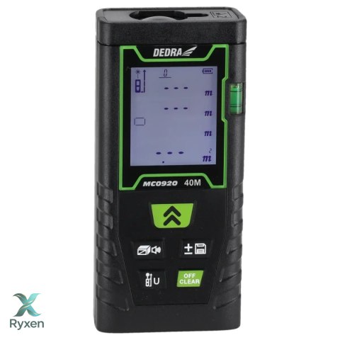 Laser krzyżowy zielony + dalmierz laserowy 40m-zestaw Dedra