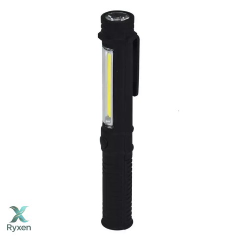 Latarka 1.5w cob led+1w led, pen, z bateriami Dedra