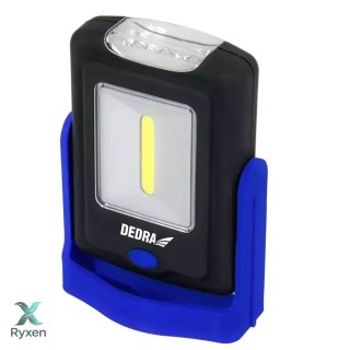 Latarka 1w cob led + 3led, prostokątna z podstawą, z bater. Dedra