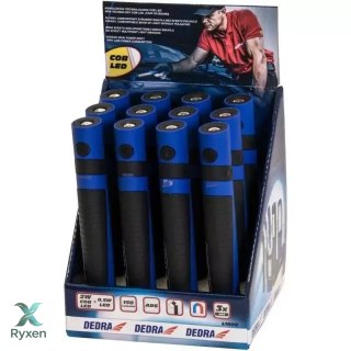 Latarka 2w cob led+0.5w led, rozsuwana, z bateriami Dedra