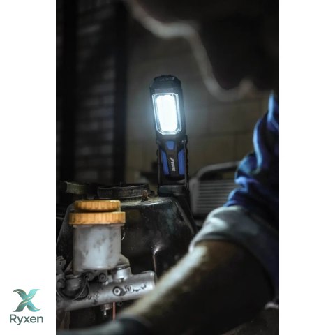 Latarka 3w cob led+1w led, podłużna z podstawą, z bateriami Dedra