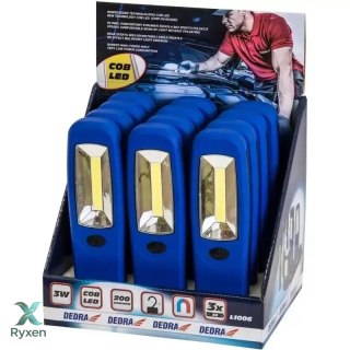 Latarka 3w cob led, podłużna, z bateriami Dedra