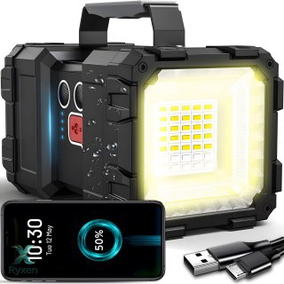 Latarka led taktyczna mocna akumulatorowa szperacz usb reflektor 1000lm 40w RTO