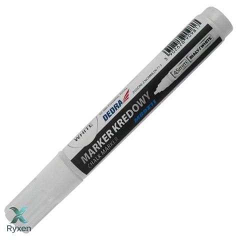 Marker kredowy biały,12szt w tubie Dedra