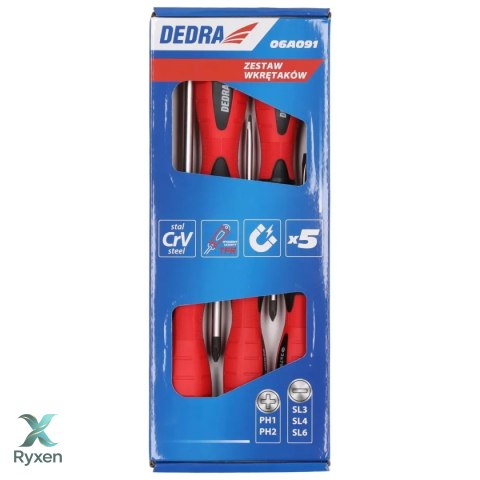 Zestaw wkrętaków 5szt, stal crv Dedra