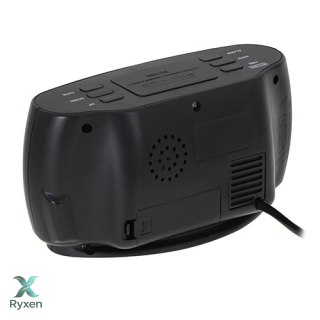 AD 1186 black Zegar - budzik z pomiarem temperatury i wilgotności ADLER