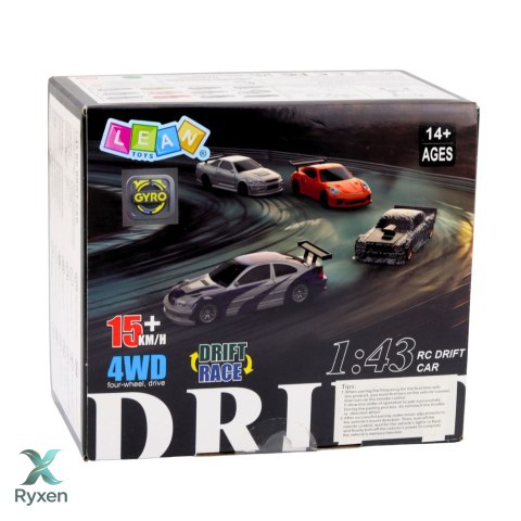 Auto Sportowe Do Driftu Zdalnie Sterowane RC Czarne Pachołki 15 km/h 1:43 LEAN TOYS