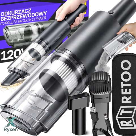 Bezprzewodowy odkurzacz samochodowy 120w ręczny mocny filtr hepa+końcówki - or1337 RTO