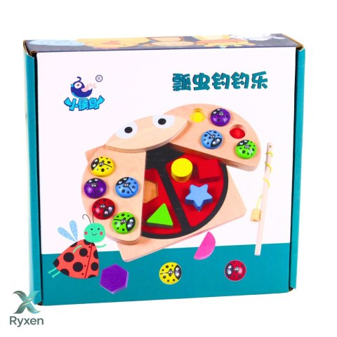 Gra Drewniana Łowienie Biedronek Układanka Edukacyjna Sorter Biedronka LEAN TOYS
