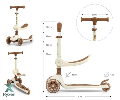 Hulajnoga scooter fuzzy classic beżowa MILLY MALLY