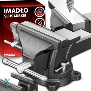 Imadło stołowe obrotowe ślusarskie żeliwne 125 mm szczęki małe z kowadłem - o649 RTO