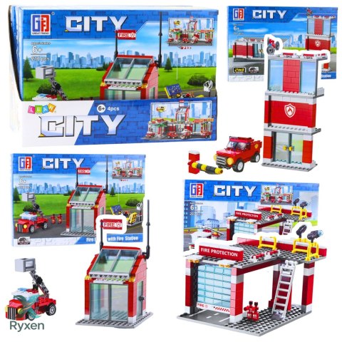 Klocki Konstrukcyjne Baza Garaż Straży Pożarnej 203-210 el. LEAN TOYS
