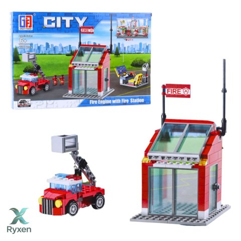 Klocki Konstrukcyjne Baza Garaż Straży Pożarnej 203-210 el. LEAN TOYS