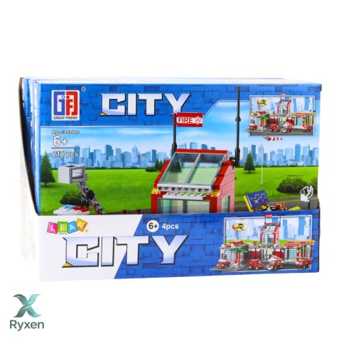 Klocki Konstrukcyjne Baza Garaż Straży Pożarnej 203-210 el. LEAN TOYS