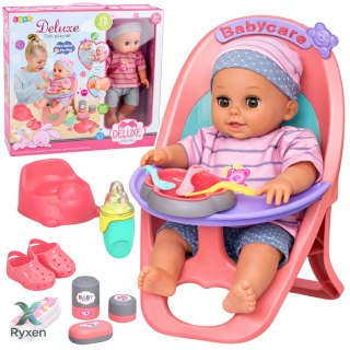 Lalka Bobas Siusiająca Gaworzy Płacze Mówi 12 Dźwięków Akcesoria Krzesełko LEAN TOYS