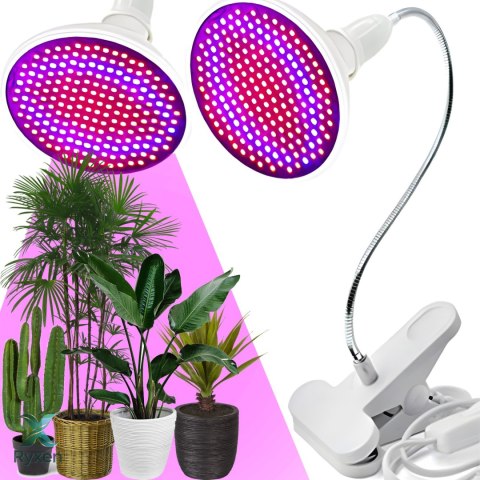 Lampa do wzrostu roślin 200 led panel do uprawy klips 20w e27 gwint ruchoma -e563 RTO