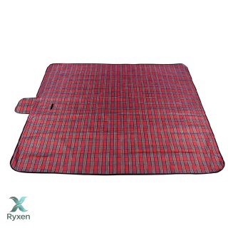 Mata koc plażowy piknikowy wodoodporny duży 180x150 -s158 czerwony RTO