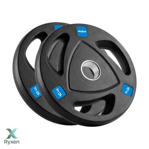 Obciążenie żeliwne olimpijskie gumowane zestaw 2x10kg, otwór 51mm , REBEL ACTIVE Rebel