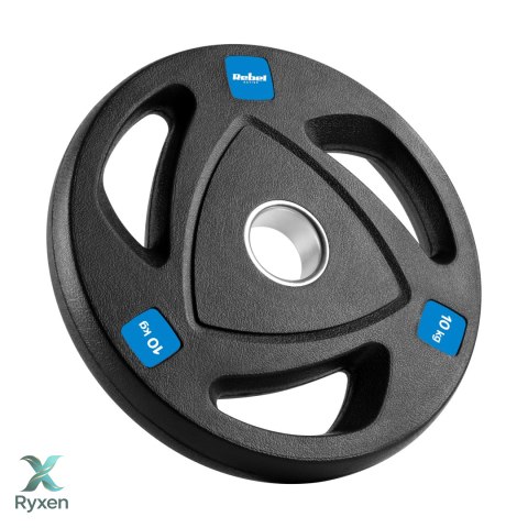 Obciążenie żeliwne olimpijskie gumowane zestaw 2x10kg, otwór 51mm , REBEL ACTIVE Rebel