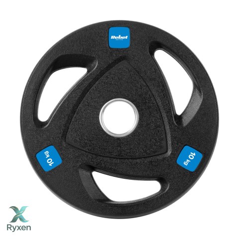 Obciążenie żeliwne olimpijskie gumowane zestaw 2x10kg, otwór 51mm , REBEL ACTIVE Rebel