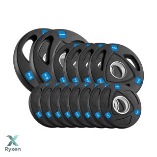 Obciążenie żeliwne olimpijskie gumowane zestaw 30kg ( 8x1.25kg + 4x2.5kg + 2x5kg ), otwór 51mm , REBEL ACTIVE Rebel