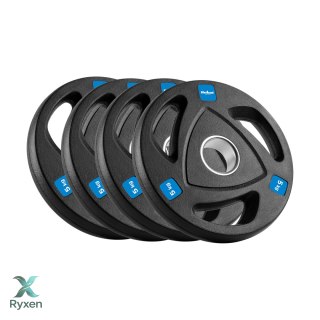 Obciążenie żeliwne olimpijskie gumowane zestaw 4x5kg, otwór 51mm , REBEL ACTIVE Rebel