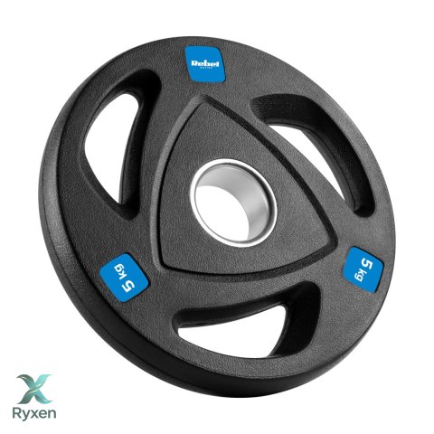 Obciążenie żeliwne olimpijskie gumowane zestaw 4x5kg, otwór 51mm , REBEL ACTIVE Rebel