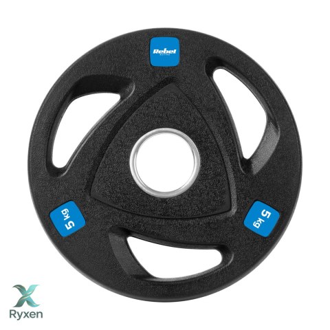Obciążenie żeliwne olimpijskie gumowane zestaw 4x5kg, otwór 51mm , REBEL ACTIVE Rebel