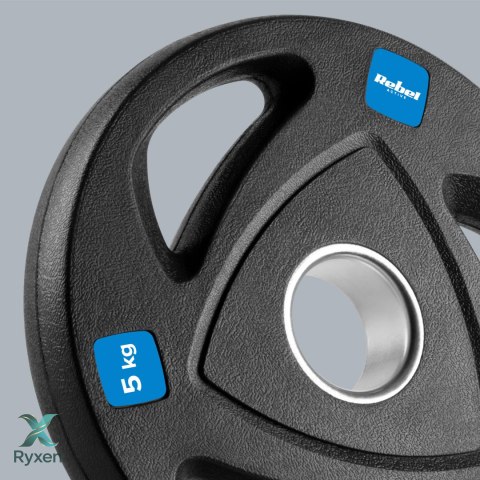 Obciążenie żeliwne olimpijskie gumowane zestaw 4x5kg, otwór 51mm , REBEL ACTIVE Rebel