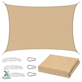Żagiel Ogrodowy Przeciwsłoneczny Wodoodporny Prostokąt Beżowy 200x300 cm LEAN