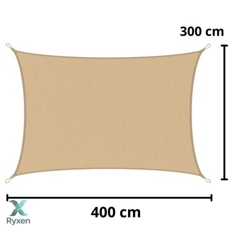 Żagiel Ogrodowy Przeciwsłoneczny Wodoodporny Prostokąt Beżowy 200x300 cm LEAN
