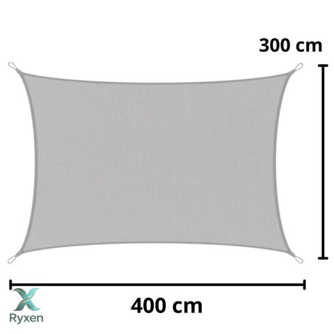 Żagiel Ogrodowy Przeciwsłoneczny Wodoodporny Prostokąt Szary 300x400 cm LEAN