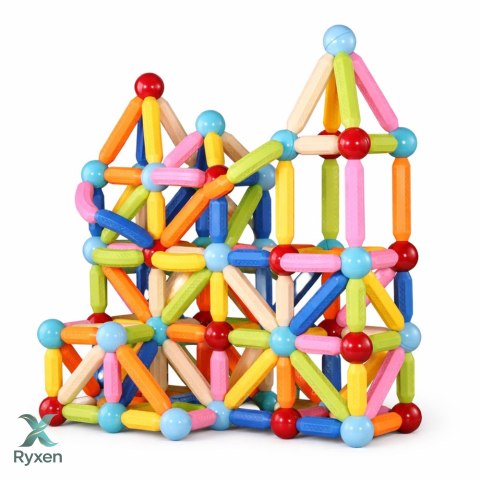 Zestaw Klocki Magnetyczne Konstrukcyjne W Pudełku Patyczki 3D 166 el. LEAN TOYS