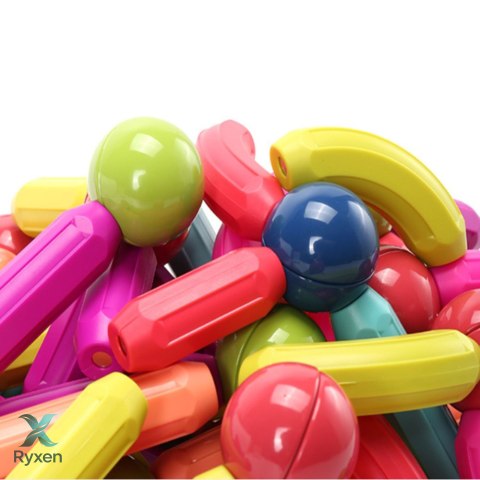 Zestaw Klocki Magnetyczne Konstrukcyjne W Pudełku Patyczki 3D 166 el. LEAN TOYS