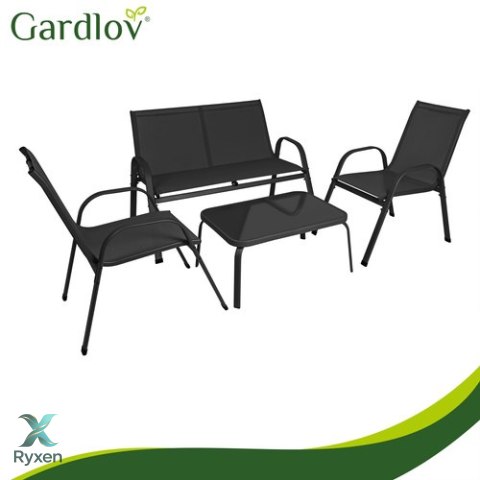 Zestaw mebli balkonowych- czarny Gardlov GARDLOV