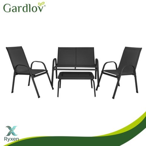 Zestaw mebli balkonowych- czarny Gardlov GARDLOV