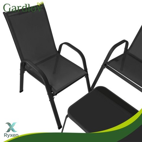 Zestaw mebli balkonowych- czarny Gardlov GARDLOV